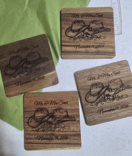 Custom engraved coasters wood